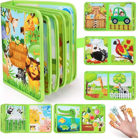 Produse - carte senzoriala Montessori animale de la zoo