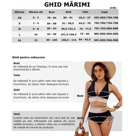 costum de baie 2 piese, negru cu snururi laterale [9]
