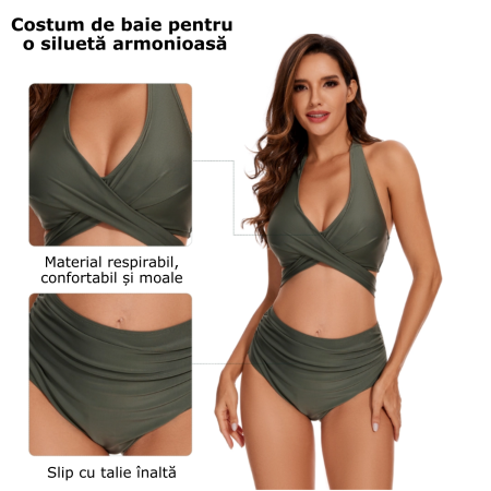costum de baie 2 piese, verde [4]