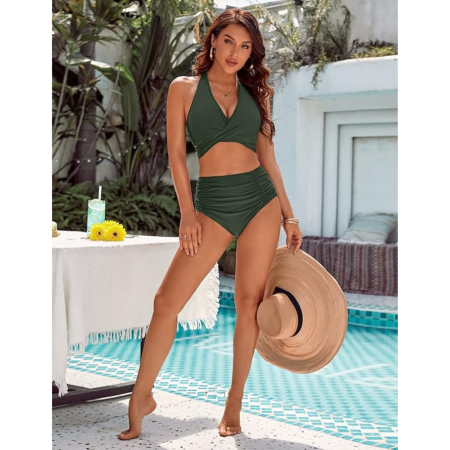 costum de baie 2 piese, verde [7]