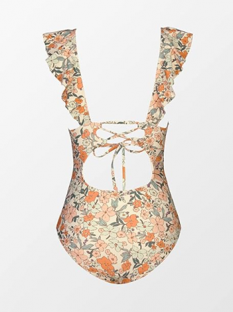 Costum de baie intreg, Simply Joy, imprimeu floral, volane, multicolor [3]