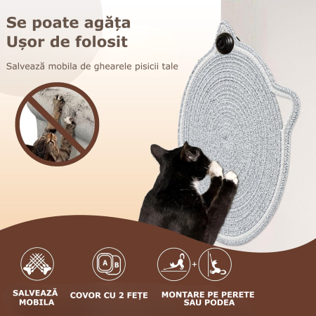 covoras de zgariat pentru pisici, gri [3]