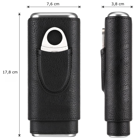 Cutie de trabucuri din piele ecologica, negru [5]