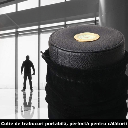 Cutie de trabucuri din piele ecologica, negru [2]