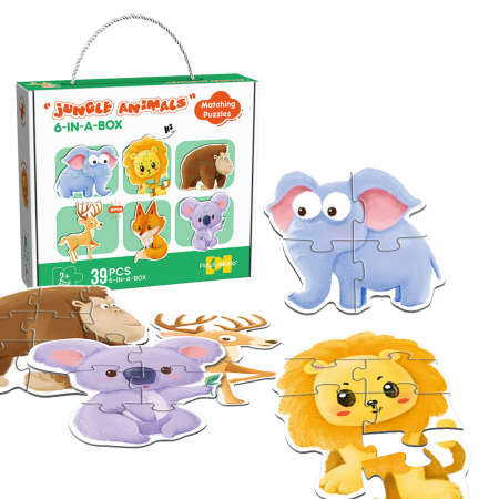 Puzzle si seturi de construit - puzzle copii 2 ani animale salbatice