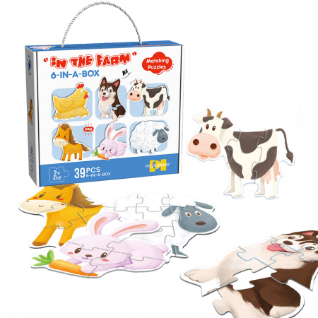 Puzzle si seturi de construit - puzzle copii 2 ani animale de la ferma