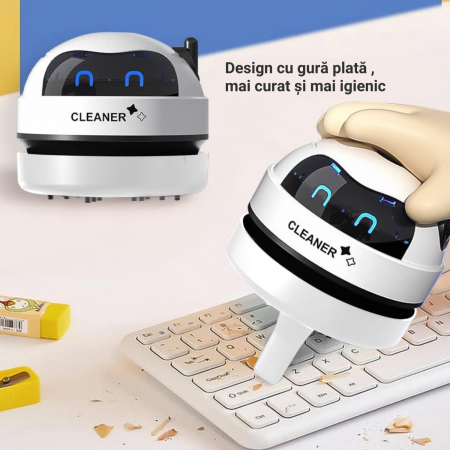 Mini aspirator portabil, Simply Joy, pentru masina, laptop, tastatura, USB, alb [2]