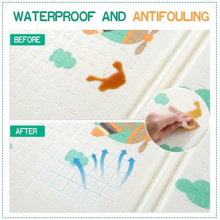 RESIGILAT - Covor de joaca termic girafa si tren 200 X 180 X 1.5 cm, Simply Joy,pliabil,antiderapant,educativ si interactiv cu doua fete, extra gros, protectie impotriva loviturilor - Copie [4]