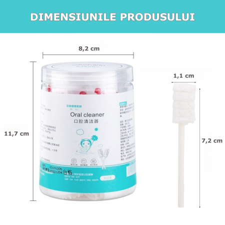 Set 30 bucati Periute de Dinti pentru Bebelusi Simply Joy®, Unica folosinta, pentru curatare limba, gingii si dinti sugari si copii, Ambalaj individual, Alb [6]