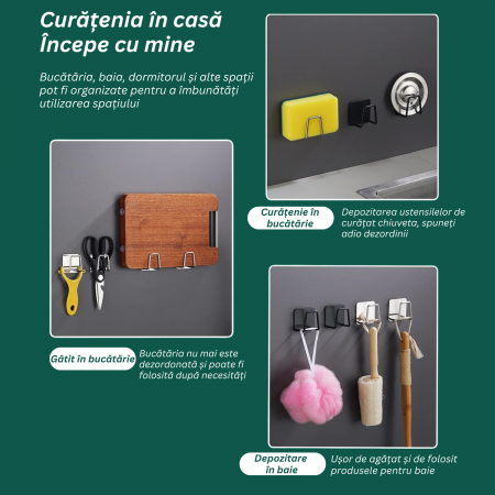 Set 4 Carlige Adezive pentru prosoape [3]