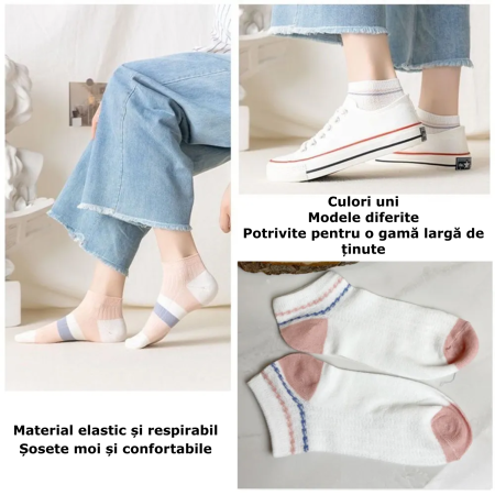 sosete scurte de dama model cu dungi [5]