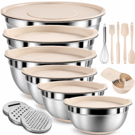 Ustensile de bucatarie - set 6 boluri de bucatarie cu accesorii