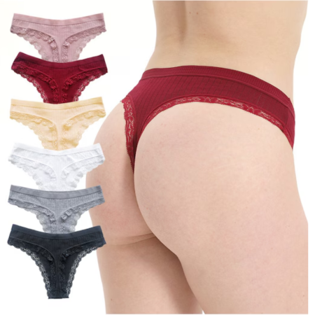 Produse - set 6 perechi chiloti tanga din bumbac
