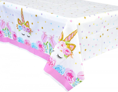 Set de baloane si accesorii petrecere aniversara, Simply Joy®, 164 Piese, Tematica Unicorn, Baloane, Banner “Happy Birthday”, Decor pentru tort, Farfurii, Pahare, Servetele, Lingurite, Furculite, Cuti [10]