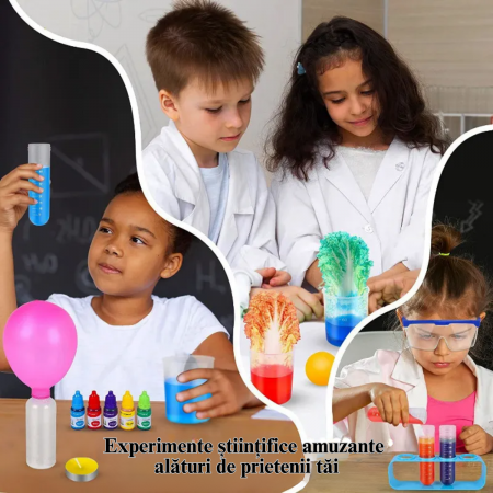 Set de Joaca Educativ Stiinta pentru Copii, Simply Joy®, Jucarie STEM cu 80 Experimente Stiintifice, Instructiuni in Limba Romana, Jucarie Educativa pentru Baieti si Fete [2]