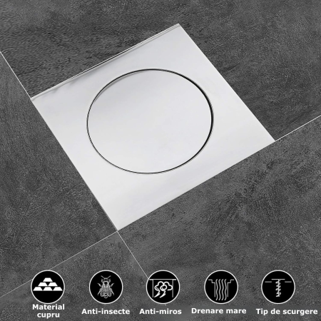 Sifon de scurgere pentru pardoseala argintiu [3]