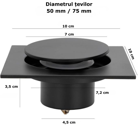 Sifon de scurgere pentru pardoseala negru [1]