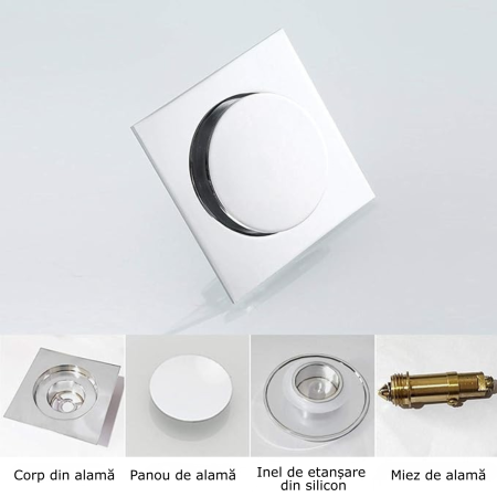 Sifon de scurgere pentru pardoseala argintiu [2]