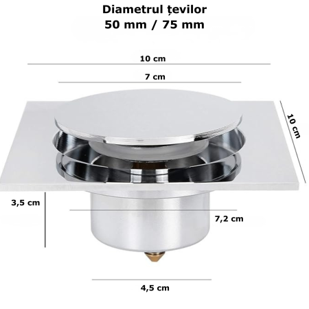 Sifon de scurgere pentru pardoseala argintiu [1]