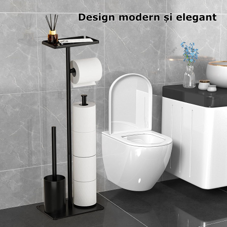Suport hartie igienica cu perie de toaleta [4]