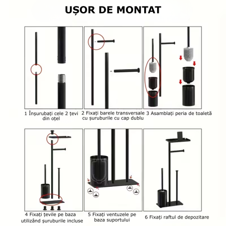 Suport hartie igienica cu perie de toaleta [8]