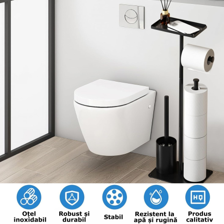 Suport hartie igienica cu perie de toaleta [2]