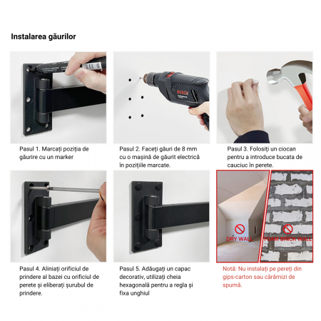 Suport de uscare pentru haine, Simply Joy, 114 cm, retractabil cu carlige, usor de instalat, uscator de rufe cu capacitate mare de incarcare, pentru balcon, baie, dormitor, negru [5]
