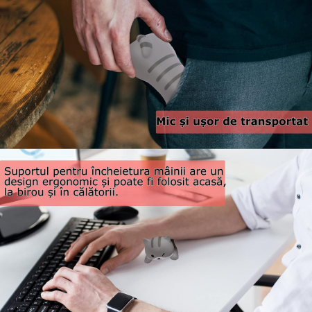 suport ergonomic pentru incheietura mainii, gri [6]