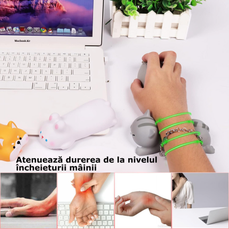 suport ergonomic pentru incheietura mainii, gri [3]