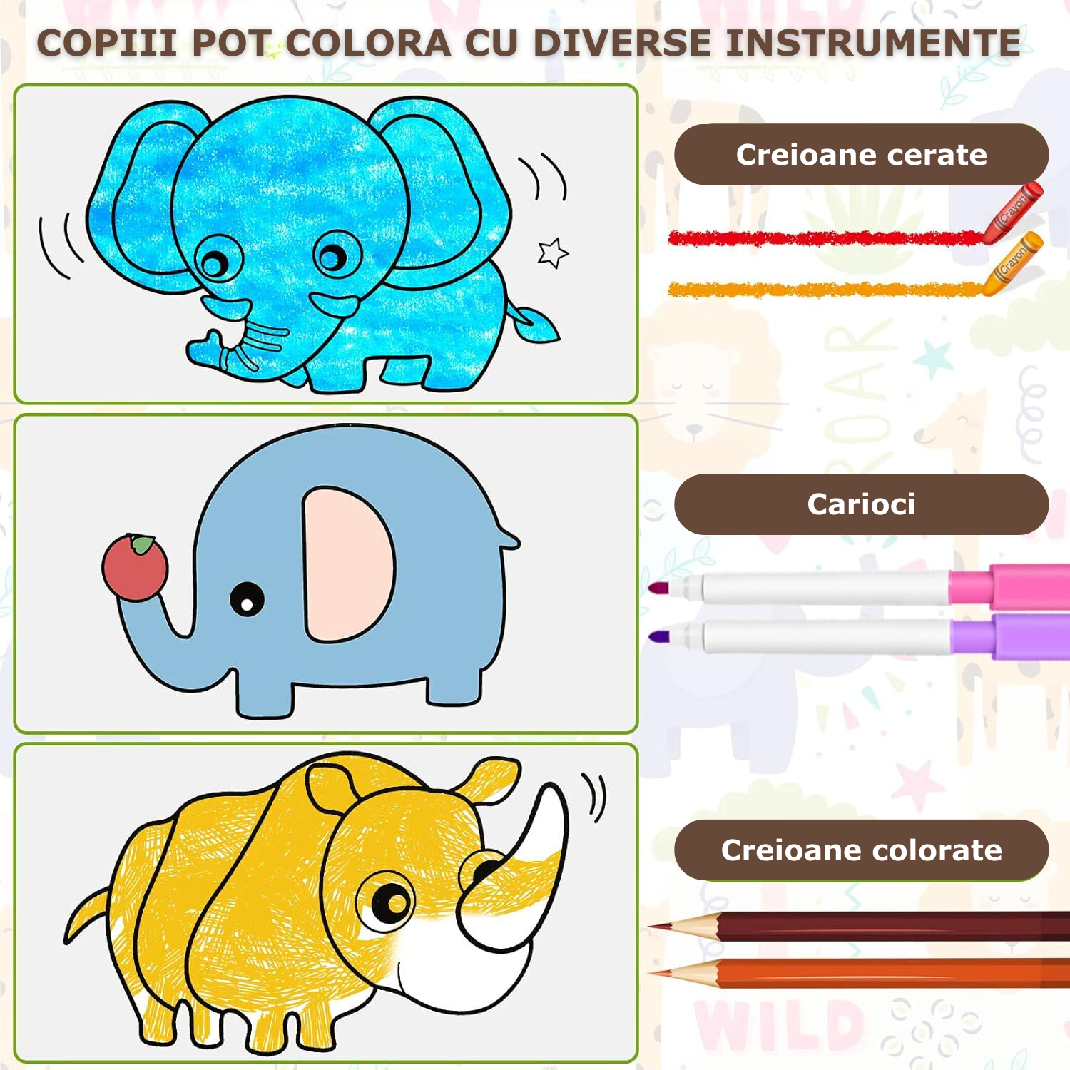 Creioane cerate, carioci sau creioane colorate