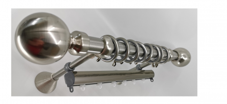 Galerie metalica dubla Inox, culoare nichel mat, Sphere [1]