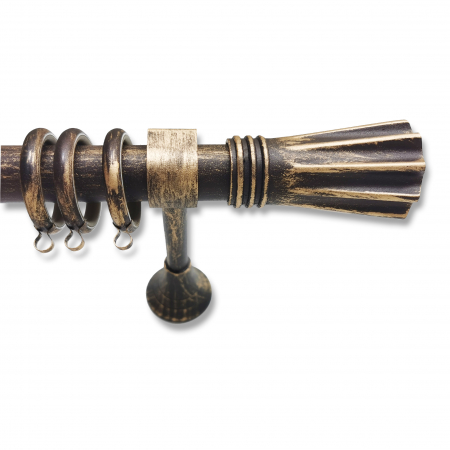 Galerie metalica simpla, culoare bronz antique efect rugina,  Kissa [1]