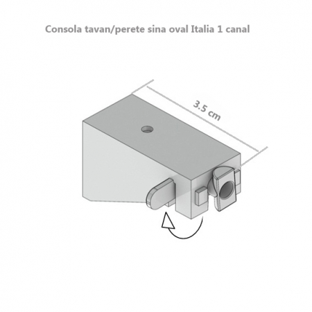 Sina aluminiu "Oval Italia" 1 canal - nichel mat ( argintiu ) [1]