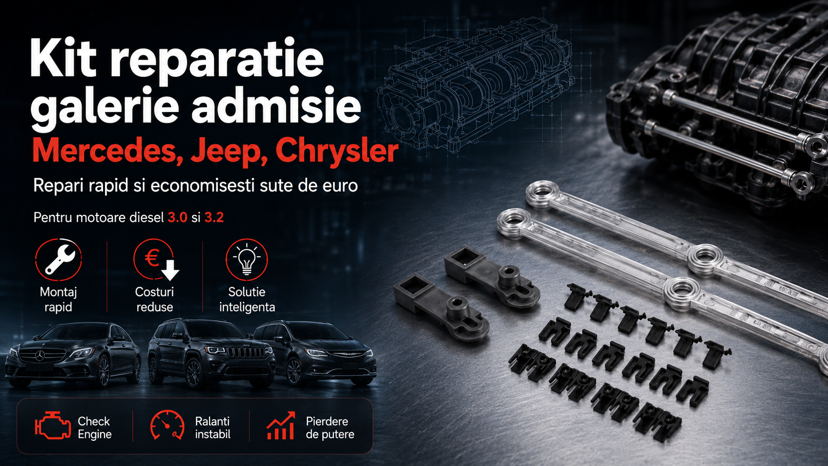 Kit reparatie galerie admisie Mercedes, Jeep, Chrysler 3.0 – economisesti sute de euro