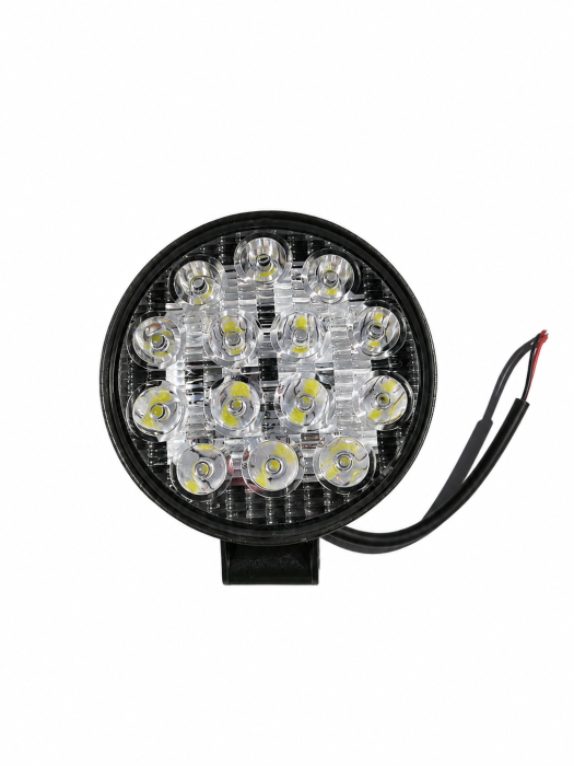 Set 2 proiectoare LED auto offroad rotunde 42W, 10.8 cm, iluminare auxiliara [4]
