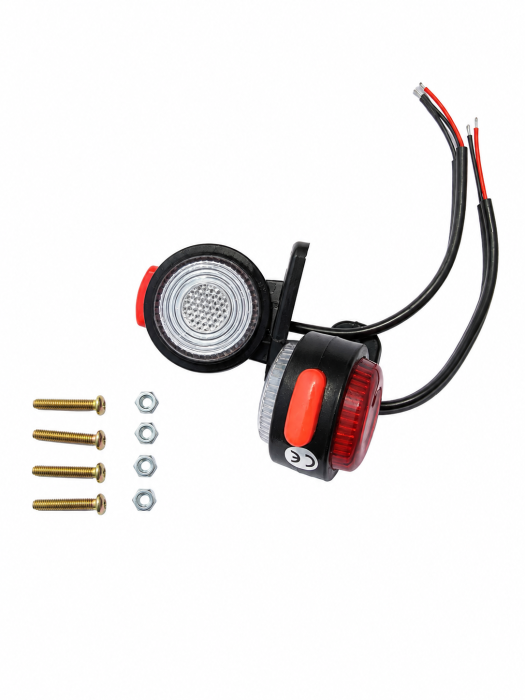 Set 2 Lampi LED Gabarit Rosu-Alb 12V–24V pentru Camion si Remorca [4]