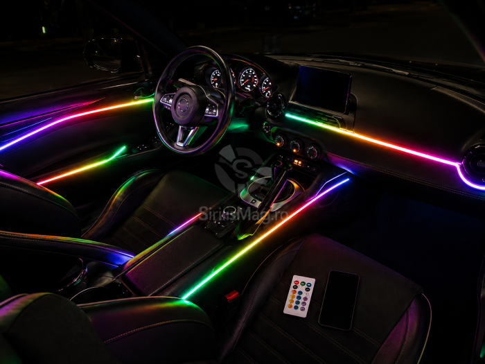 Kit 23 în 1 lumini ambientale auto Symphony RGB Wireless, benzi acrilice LED, iluminare bord, uși, mânere și picioare, control prin aplicație [3]