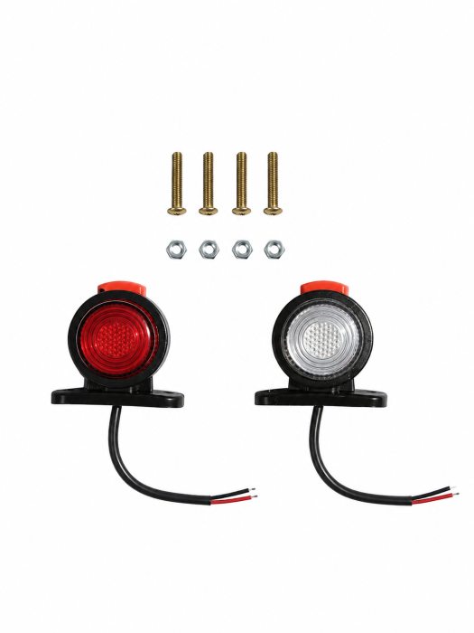 Set 2 Lampi LED Gabarit Rosu-Alb 12V–24V pentru Camion si Remorca [2]