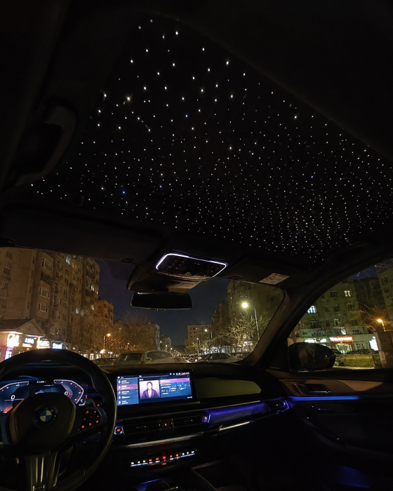 Kit fibră optică plafon înstelat auto RGB, 500 fire, efect Twinkle și Meteor, control Bluetooth prin aplicație [6]
