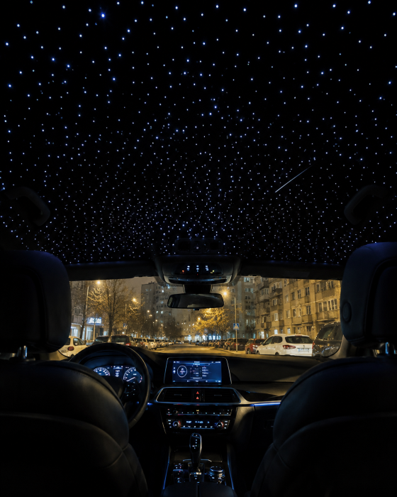 Kit fibră optică plafon înstelat auto RGB, 500 fire, efect Twinkle și Meteor, control Bluetooth prin aplicație [4]