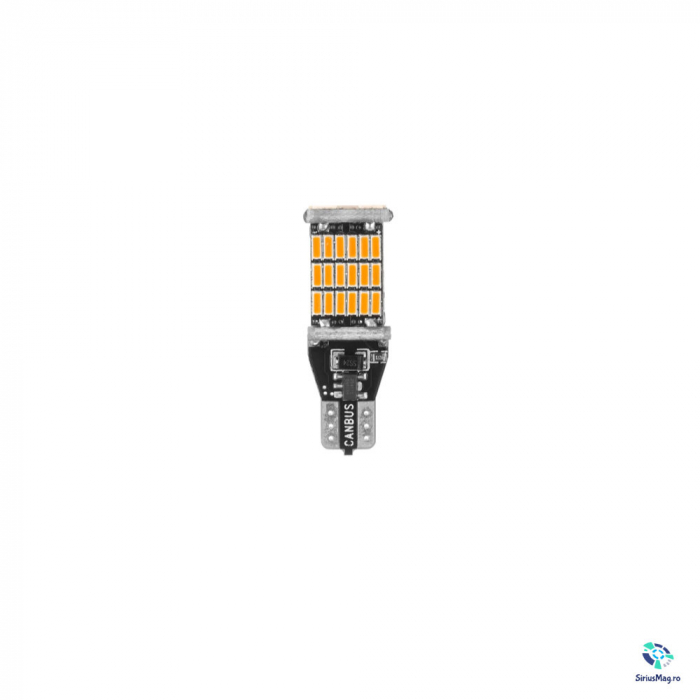 Bec Led T15 W16W Canbus - lumina portocalie [3]