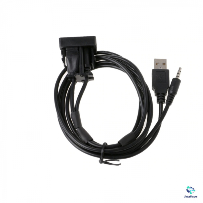 Cablu Auxiliar Universal cu port USB si Jack 3.5mm cu prindere in bord [2]