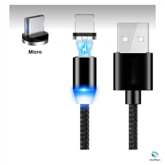 Cablu magnetic reincarcare telefon Type C Micro USB Apple [2]