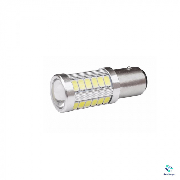 Led auto cu lupa P21/5W BAY15D cu dubla intensitate (Lumina alba) [3]