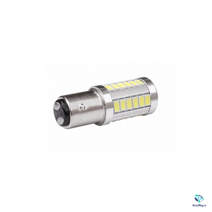 Led auto cu lupa P21/5W BAY15D cu dubla intensitate (Lumina rosie) [2]