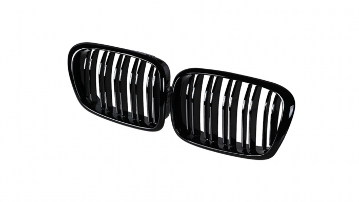 Set 2 grile duble, negru lucios, M Design pentru BMW E39 [8]