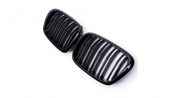 Set 2 grile duble, negru lucios, M Design pentru BMW E39 [4]