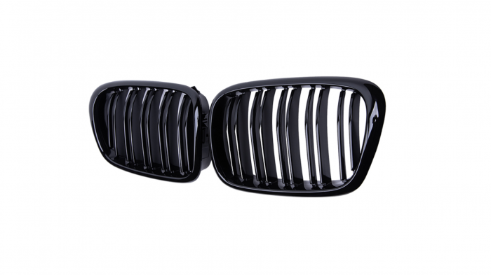 Set 2 grile duble, negru lucios, M Design pentru BMW E39 [3]