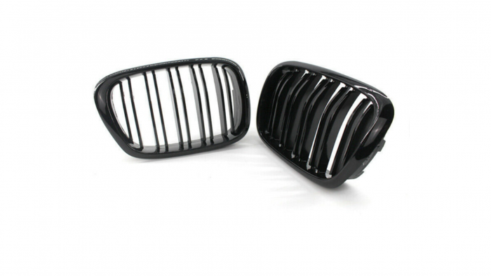 Set 2 grile duble, negru lucios, M Design pentru BMW E39 [6]