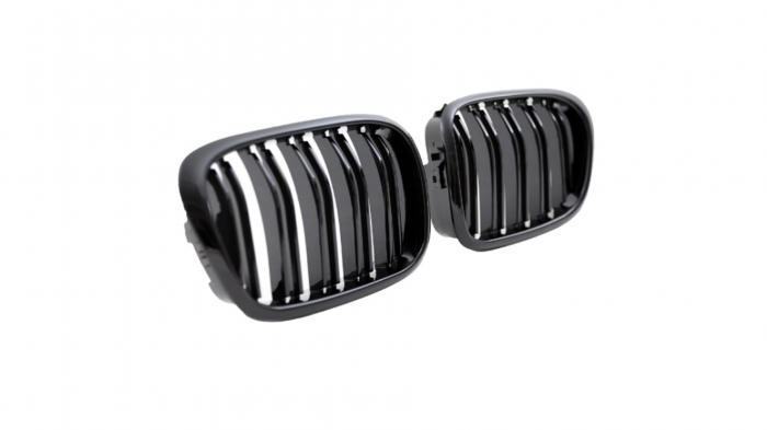 Set 2 grile duble, negru lucios, M Design pentru BMW E39 [9]